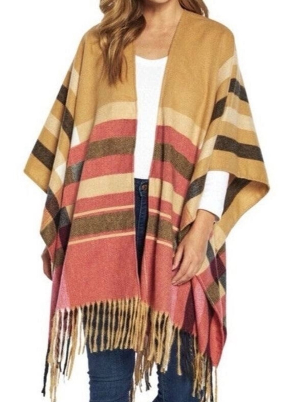 WOOLRICH Women's Cozy Blanket Wrap, Justine Plaid, soft fringe, original $79 - Picture 8 of 8